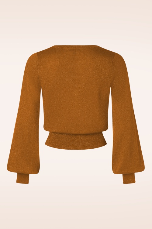 King Louie - Spiro V Neck Bellsleeve top in esdoorn oranje 4