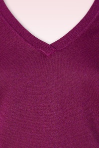 King Louie - Spiro V Neck Bellsleeve top in wild fuchsia 3