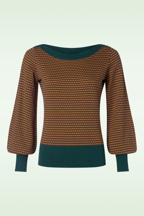 King Louie - Audrey Graham Bell Sleeve top in dennengroen 2