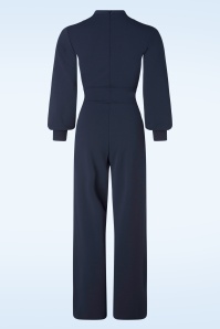 Very Cherry - Emmylou jersey crepe jumpsuit in marineblauw 3