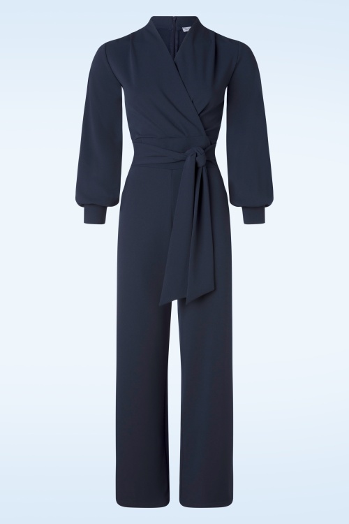 Very Cherry - Emmylou jersey crepe jumpsuit in marineblauw