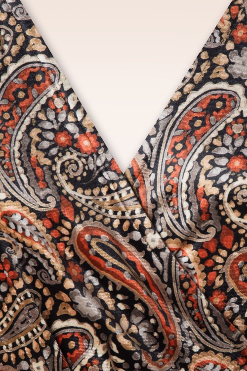 Very Cherry - Dalida fluwelen paisley wikkeljurk in multi 2