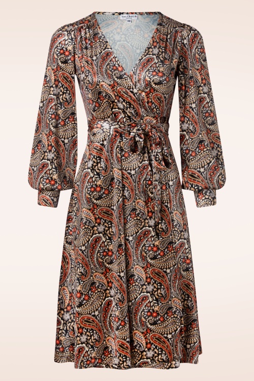 Very Cherry - Dalida fluwelen paisley wikkeljurk in multi