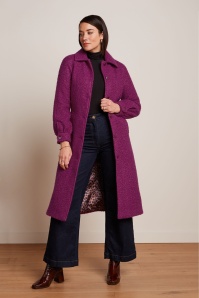 King Louie - Rachel Memphis Boucle jas in wild fuchsia