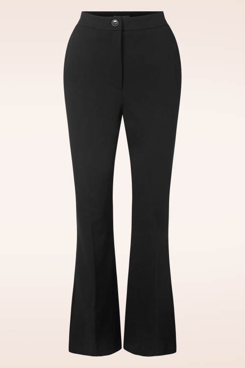 King Louie - Marcie Aurora flared pantalon in zwart 2