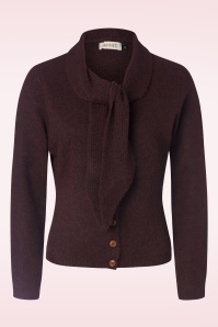 Banned Retro - Posey Tie cardigan in bordeauxrood