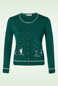 Banned Retro - Ski Snow Season cardigan in groen