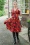 Vintage Chic for Topvintage - Maddison floral swing jurk in rood en oranje 