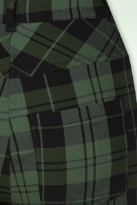 Banned Retro - Tilly Tartan broek in zwart en groen 2