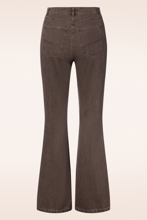 Cloud9 - Dora Flared broek in washed chocoladebruin 3