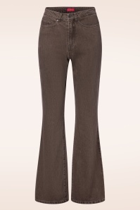 Cloud9 - Dora Flared broek in washed chocoladebruin