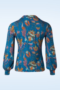 Bakery Ladies - Monica Flowerbomb blouse in saffierblauw 3