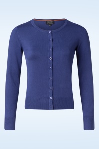 Zilch - Round Neckline cardigan in violetblauw