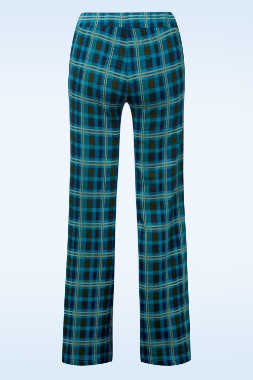 Bakery Ladies - Mira Straight Check pantalon in saffierblauw 3