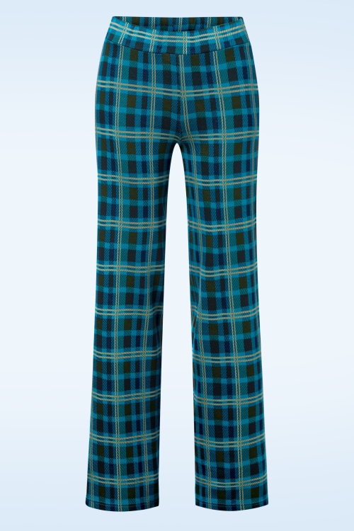 Bakery Ladies - Mira Straight Check pantalon in saffierblauw