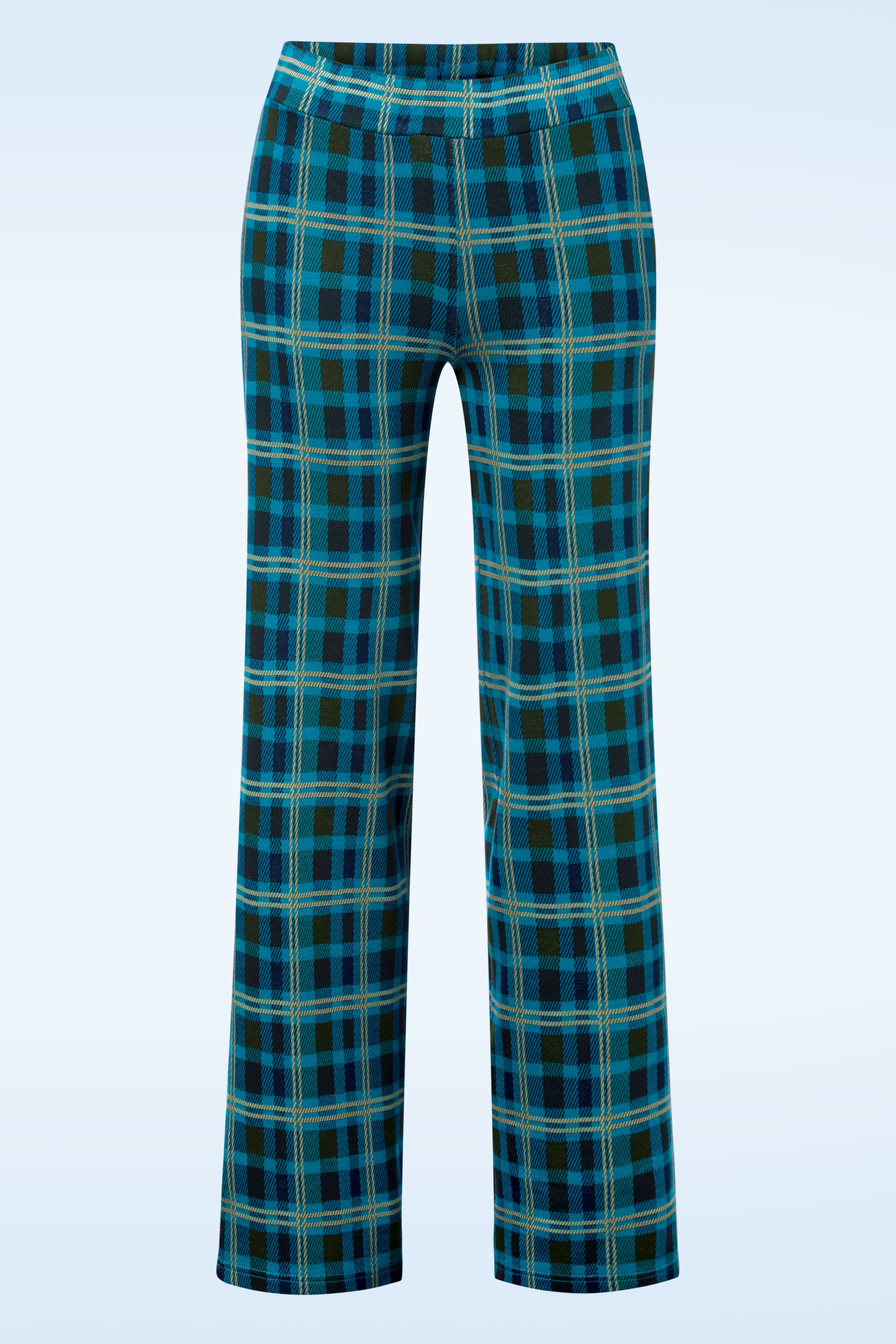 Bakery Ladies - Mira Straight Check pantalon in saffierblauw