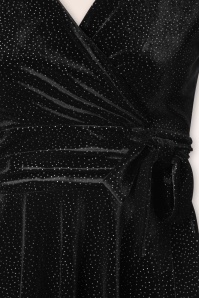 Vintage Chic for Topvintage - Topvintage exclusive ~ Aria Velvet Glitter swing jurk in zwart 2