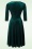 Vintage Chic for Topvintage - Maddison Velvet Rib swing jurk in smaragdgroen 3