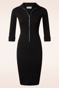 Vintage Chic for Topvintage - Izzy Pencil jurk in zwart