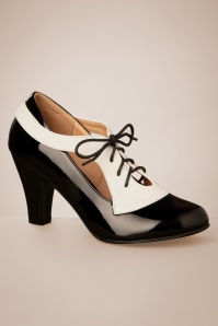 Banned Retro - Retro influencer pumps in zwart en wit 3