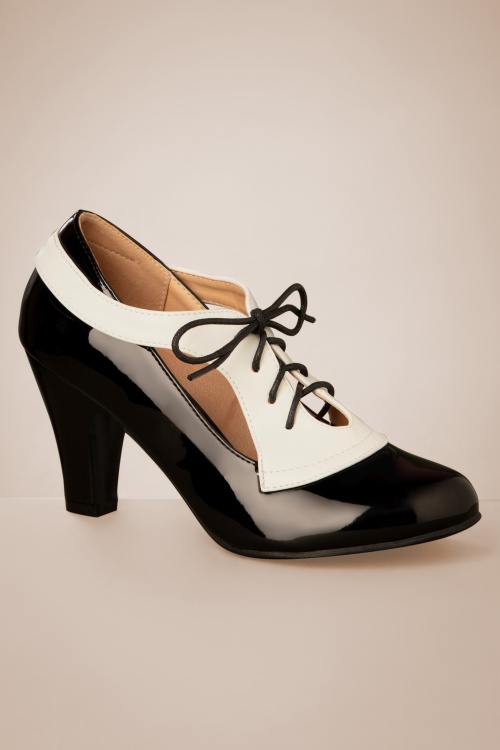 Banned Retro - Retro influencer pumps in zwart en wit 3