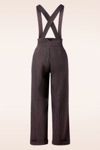 Banned Retro - Jenny Check pantalon in navyblauw 3