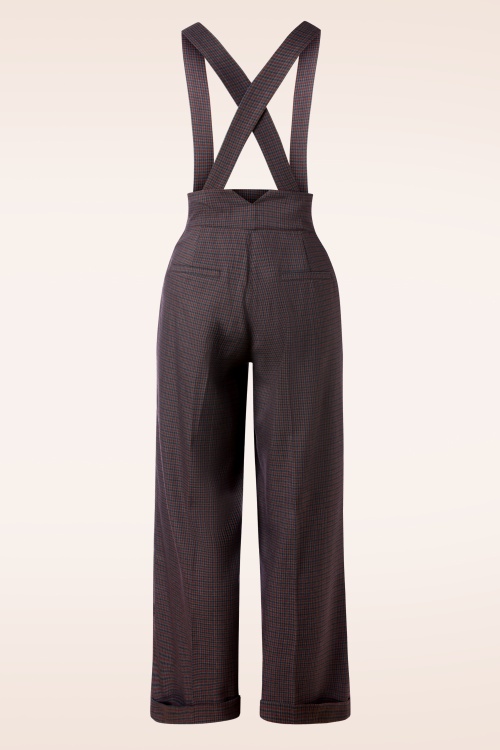 Banned Retro - Jenny Check pantalon in navyblauw 3