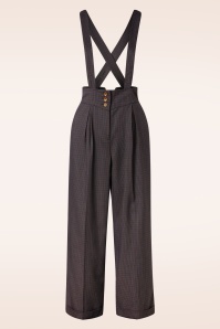 Banned Retro - Jenny Check pantalon in navyblauw