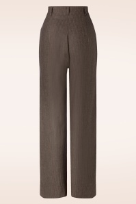 Emmy Design - The Katharine Stardust pantalon met krijtstreep in bruin  3