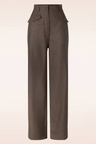 Emmy Design - The Katharine Stardust pantalon met krijtstreep in bruin 