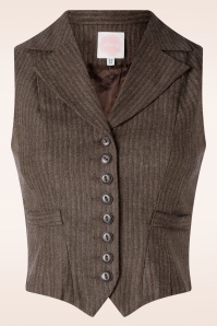 Emmy Design - The Watchmaker's gilet met krijtstreep in bruin