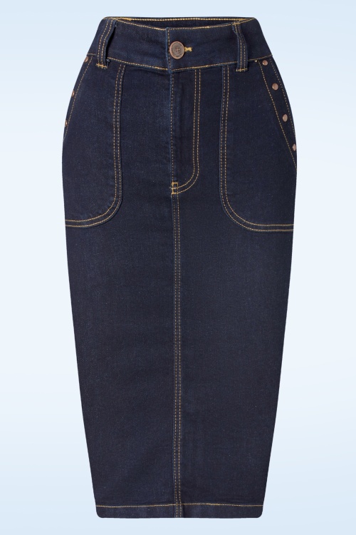 Navy blue pencil skirt queen size best sale