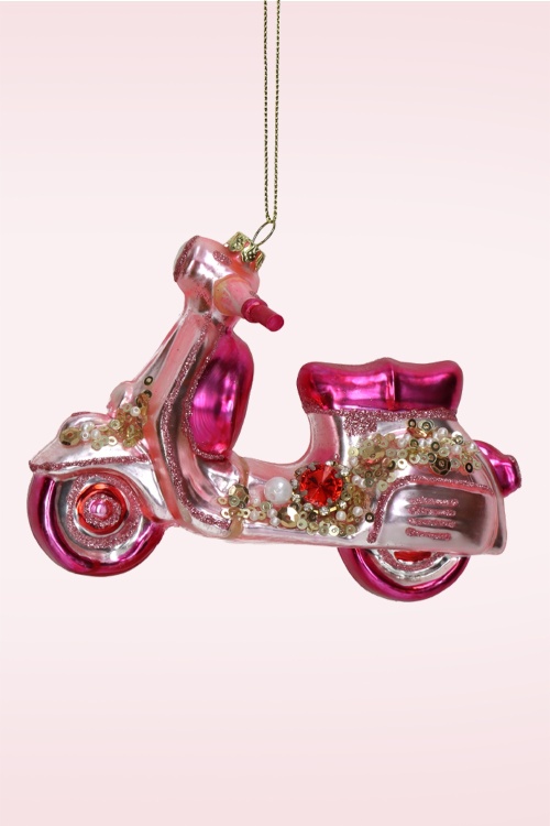 HD Collection - Scooter kerst ornament in roze 2