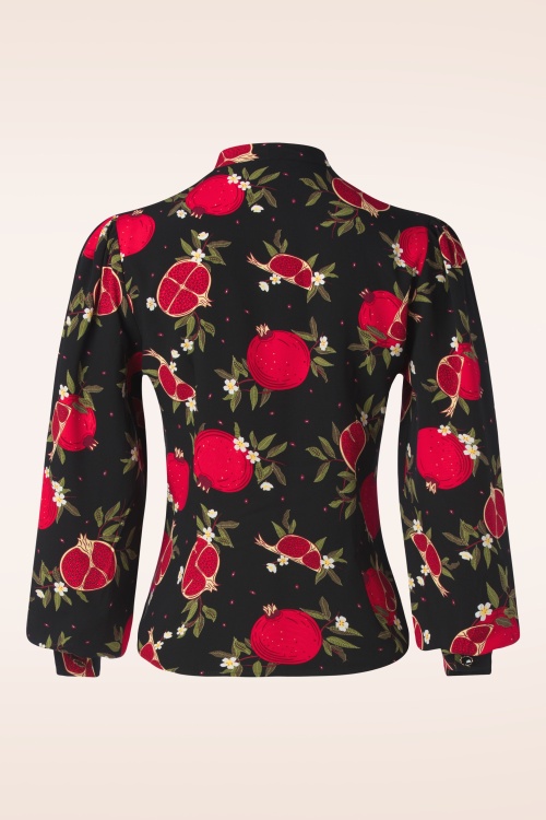 Banned Retro - Pomegranate blouse in zwart 3