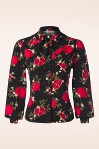 Banned Retro - Pomegranate blouse in zwart