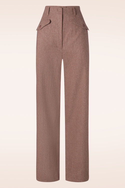 Emmy Design - The Katharine Stardust pantalon met krijtstreep in bruin 