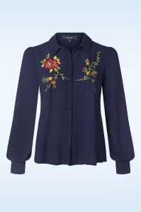 King Louie - Maisie Dakota embroidery blouse in avondblauw 2