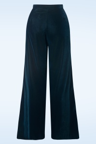 King Louie - Peppa Gamine Velvet pantalon in pond blauw 5