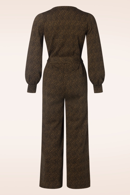 King Louie - Zita Ruby jumpsuit in jacquard zwart 5