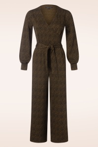 King Louie - Zita Ruby jumpsuit in jacquard zwart 2