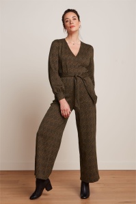 King Louie - Zita Ruby jumpsuit in jacquard zwart