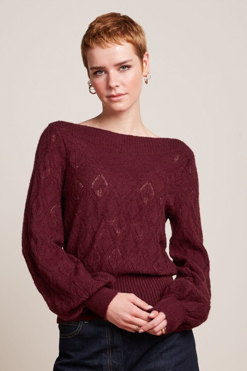 King Louie - Erin Bell Orcia top in cabernet rood