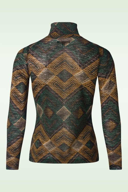 King Louie - Betsy Morrison Rollneck top in pine groen 4