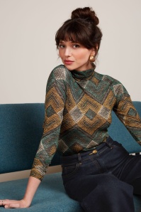 King Louie - Betsy Morrison Rollneck top in pine groen