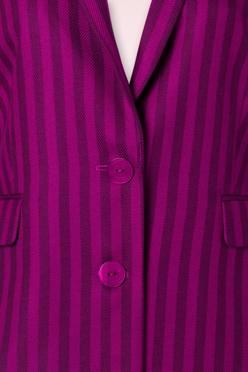 King Louie - Brooke Metro Stripe blazer in wild fuchsia 5