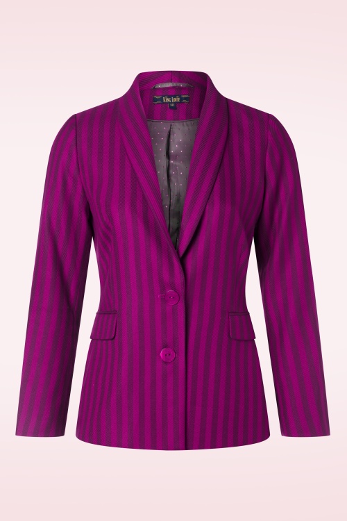 King Louie - Brooke Metro Stripe blazer in wild fuchsia