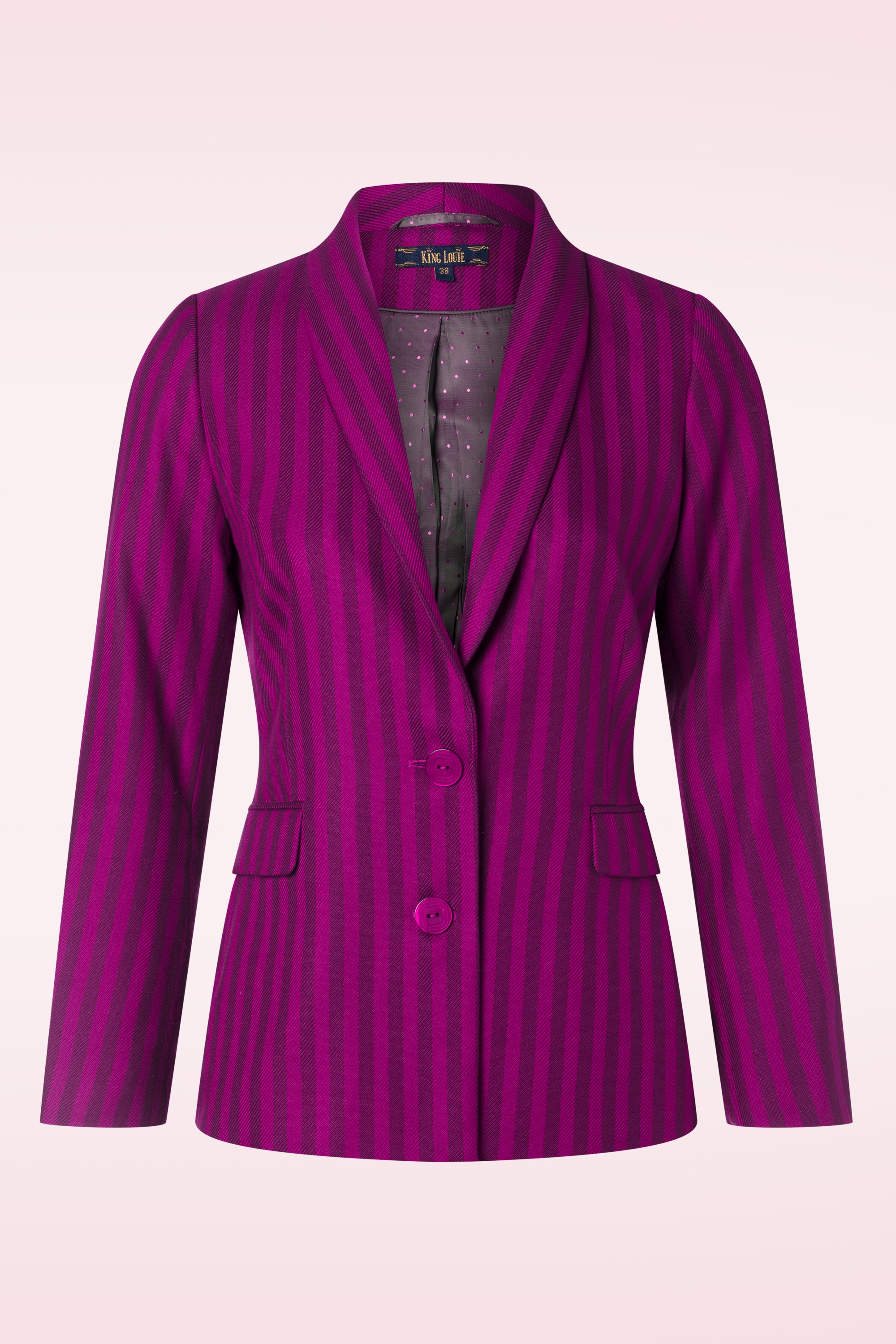 King Louie - Brooke Metro Stripe blazer in wild fuchsia