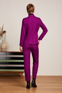 King Louie - Brooke Metro Stripe blazer in wild fuchsia 3