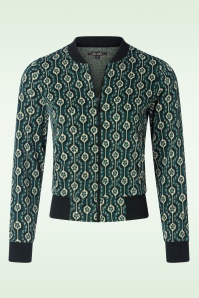 King Louie - Bessie Carnaby Jacquard Bomber jasje in urban groen 2