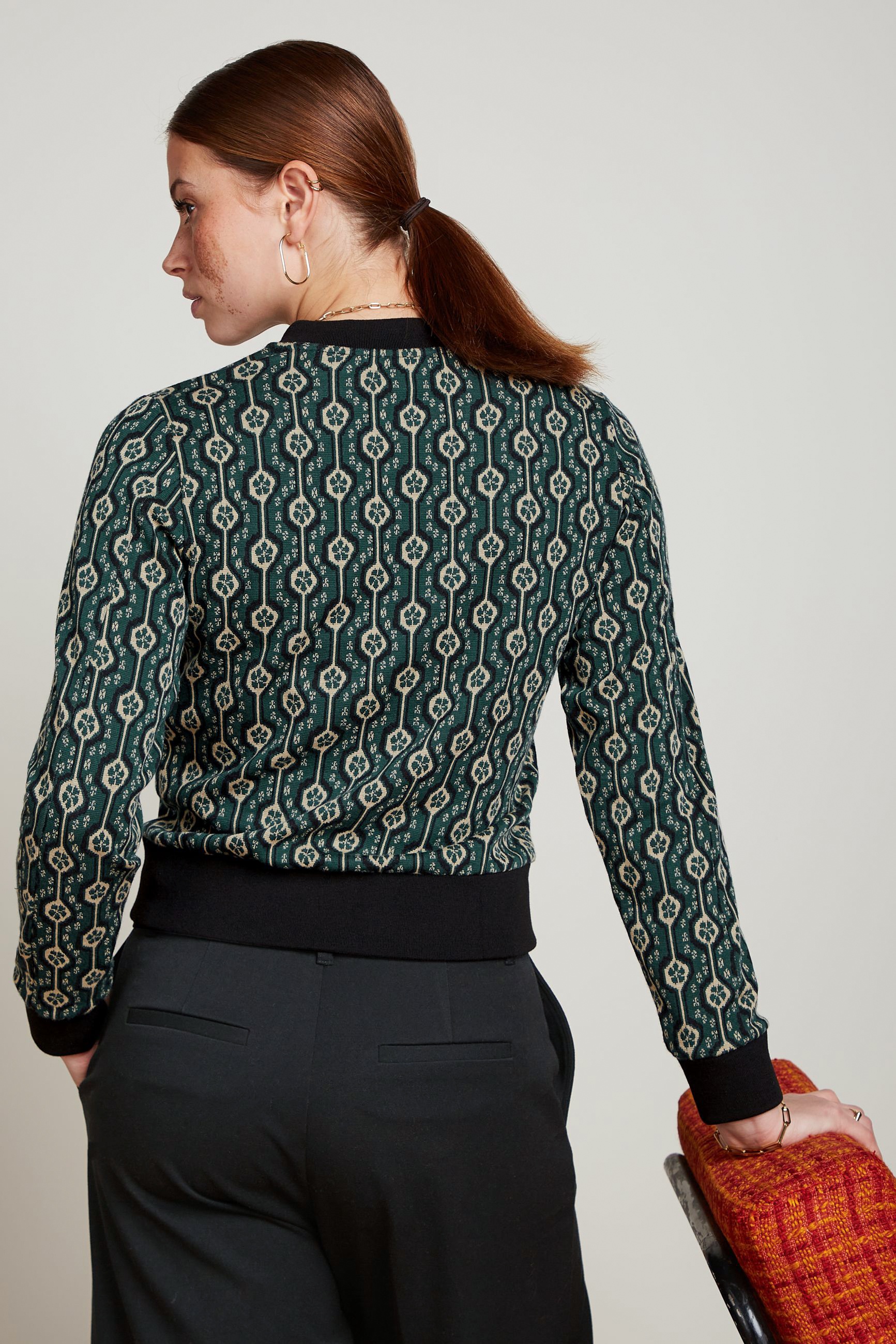 King Louie - Bessie Carnaby Jacquard Bomber jasje in urban groen 3